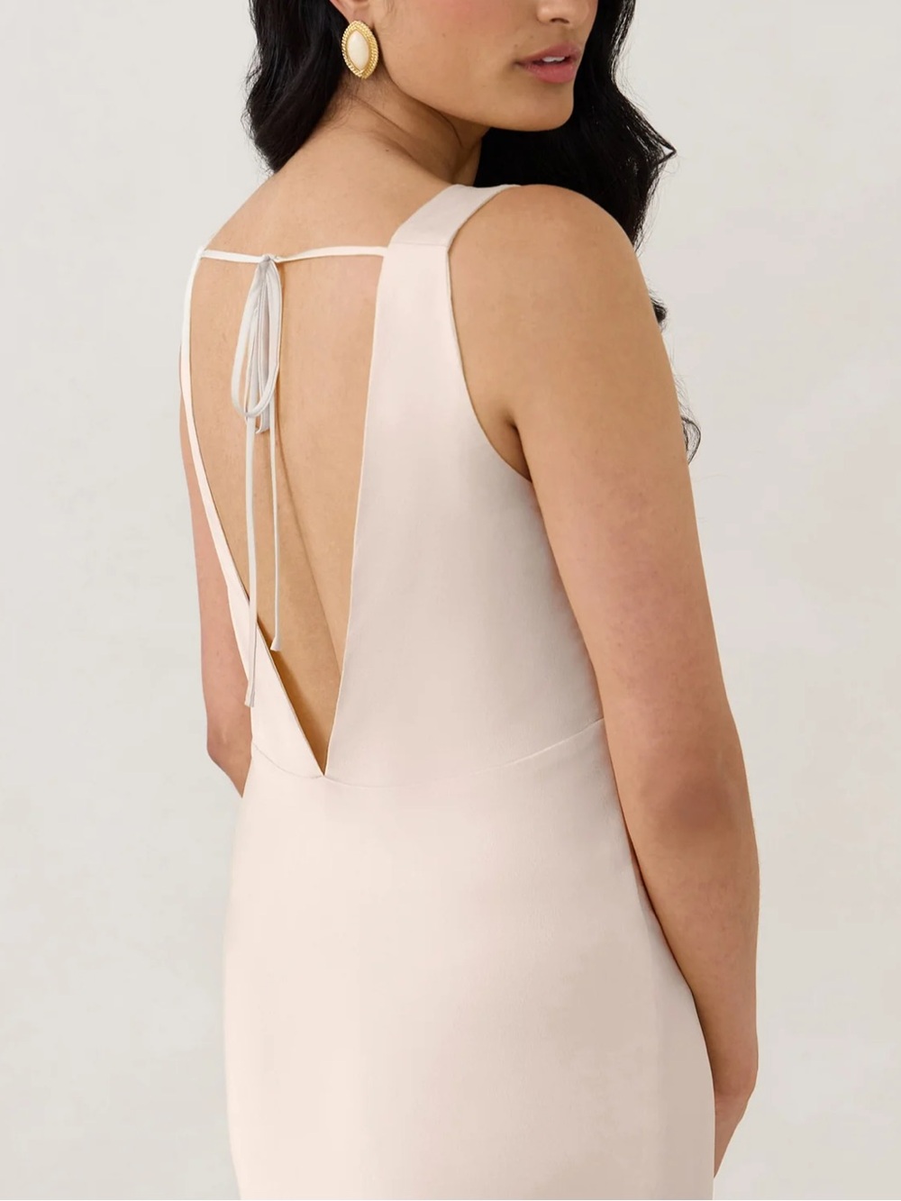 Park& Fifth Gracey Maxi Dress Ivory Halter Open Back Size Small NWT - Picture 4 of 15